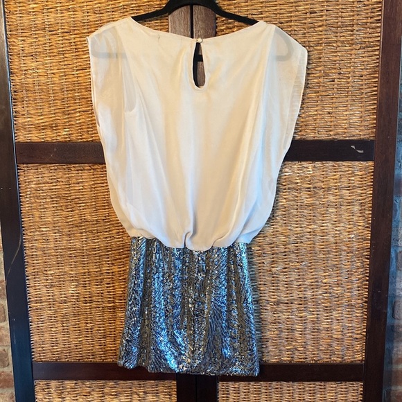 Love Reign Small Tan and sequence cocktail dress. - Picture 7 of 8